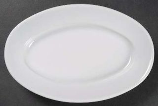 Apilco Sevres 9 Oval Serving Platter, Fine China Dinnerware   All White, Rim, S
