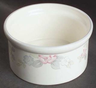 Pfaltzgraff Wyndham Butter Tub, Fine China Dinnerware   Pink&Gray Floral, Gray B