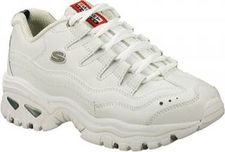 Womens Skechers Energy   White Leather/Silver Trim (WML) Athletic Shoes