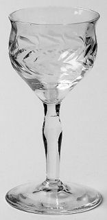 Bryce Laurel Cordial Glass   Stem #350,Cut #790, 1/4 Cut, Optic