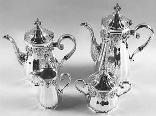 Gorham Hispana (Silverplate Hollowware) 4 Piece Silverplate Tea Set   Silverplat