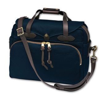 Filson Navy Padded Laptop Bag (NavyWeight 6 poundsDimensions 14 inches high x 16.5 inches wide x 7.5 inches deepModel 70258NA )