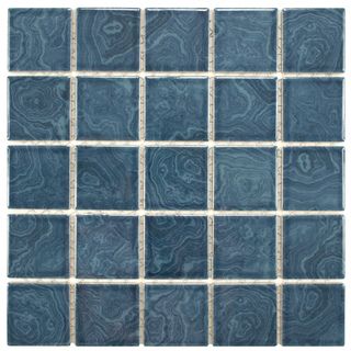Somertile 12x12 Paradise Beach Blue 0.188 in Porcelain Mosaic Tile (pack Of 10)