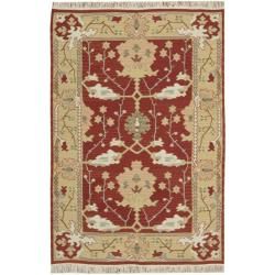 Nourison Samarkand Flatweave Reversible Burgundy Wool Rug (39 X 59)