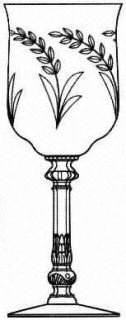 Heisey Harvester Water Goblet   Stem #5022, Cut #942wheat Cut Bowl