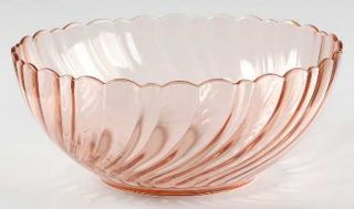 Cristal DArques Durand Rosaline Pink Round Bowl   Pink,Swirl Optic Bowl, Bulbou