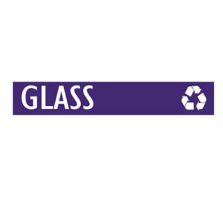 Witt Industries Decal w/ Recycle Chasing Arrow Logo w/ GLASS Below, White