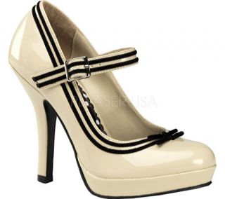 Womens Pin Up Secret 15   Cream Patent Leather High Heels