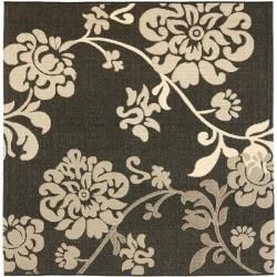 Poolside Black/ Natural Indoor Outdoor Rug (67 Square)