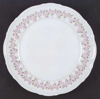 Mitterteich Lady Beatrice Dinner Plate, Fine China Dinnerware   Pink/White  Flow