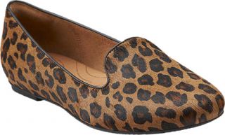 Womens Clarks Valley Lounge   Tan Leopard Leather Casual Shoes