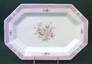 Nikko Cameo Rose 13 Oval Serving Platter, Fine China Dinnerware   Classic,Pink