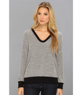 Three Dots L/S Soft Boucle V Neck Sweater Womens Sweater (Bone)