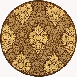 Indoor/ Outdoor Crescent Chocolate/ Natural Rug (53 Round) (BrownPattern FloralMeasures 0.25 inch thickTip We recommend the use of a non skid pad to keep the rug in place on smooth surfaces.All rug sizes are approximate. Due to the difference of monitor