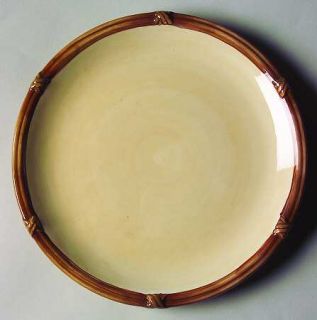 Clay Art Zanzibar Khaki Salad Plate, Fine China Dinnerware   Bamboo Edge,Khaki S