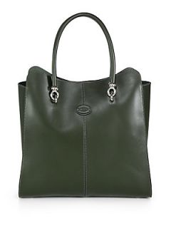 Tods Alo Large Sella Shopper Tote   Green