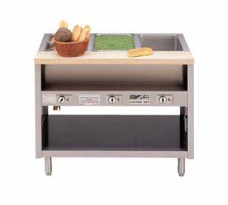 Piper Products 44 in Hot Food Serving Counter, 3 Wells, Modular, Semi Enclosed Base, 208/1V