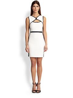 Bailey 44 Contrast Piping Dress   Chalk