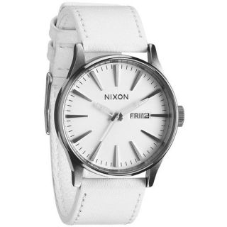 The Sentry Leather Watch Silver/White One Size For Men 206517150
