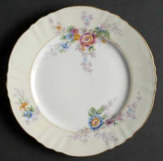 Charles Ahrenfeldt Floradora Bread & Butter Plate, Fine China Dinnerware   Blue/