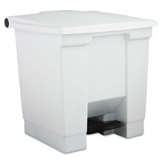 Rubbermaid White Fire Safe Plastic Step On Receptacle 8 Gallon