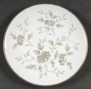 Noritake Janice Bread & Butter Plate, Fine China Dinnerware   Gold Flowers, Gree