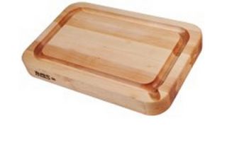 John Boos Grooved Cutting Board   Pour Spout, Grips, 18x18x2.25, Hard Rock Maple