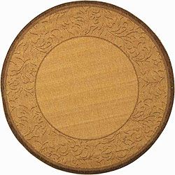 Indoor/ Outdoor Paradise Natural/ Brown Rug (53 Round)