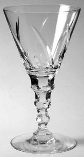 Duncan & Miller Rhythm Wine Glass   Stem #D15, Swirl Cut On Bowl