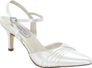 Womens Touch Ups Zeta   White Satin Mid Heel Shoes