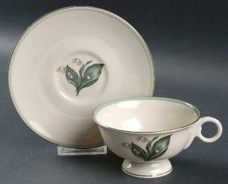 Haviland Lily Of The Valley Footed Cup & Saucer Set, Fine China Dinnerware   New