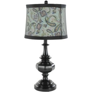 Indoor 1 light Paisley Shade Olivia Black Urn Table Lamps (set Of 2)
