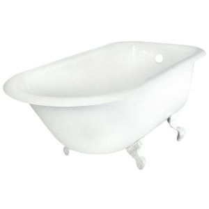 Elizabethan Classics ECR60BWH0HOLE Universal 60 in. Roll Top Tub Less Holes with