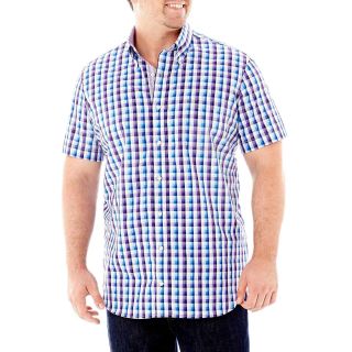 TAILORBYRD Short Sleeve Woven Shirt Big and Tall, Purple, Mens