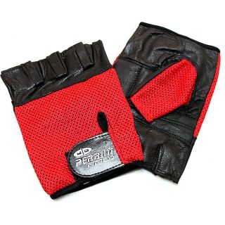 Defender Red X large Leather Fingerless Gloves