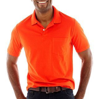 St. Johns Bay Solid Jersey Polo Shirt, Orange, Mens