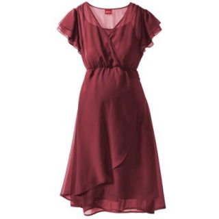 Merona Maternity Short Sleeve Woven Dress   Red XL