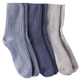 Merona Womens 3 Pack Casual Ankle Socks   Blue One Size Fits Most