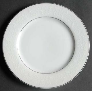 Mikasa White Designs Bread & Butter Plate, Fine China Dinnerware   White Floral
