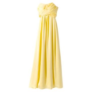 TEVOLIO Womens Satin Strapless Maxi Dress   Sassy Yellow   4