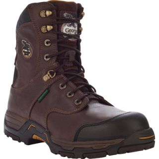 Georgia 8in. Diamond Trax Steel Toe Waterproof Work Boot   Brown, Size 13,