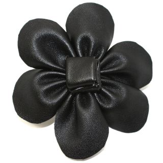 Laliberi Quick Clip Flowers 1/pkg knotted Leather Black