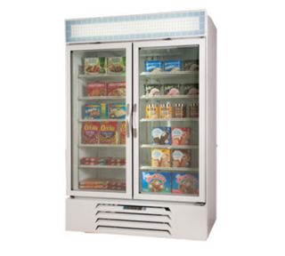 Beverage Air Display Freezer Merchandiser, LED, 2 Self Closing Door, Digital, White, 49 cu ft