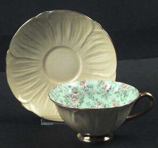 Shelley Marguerite (Oleander) Footed Cup & Saucer Set, Fine China Dinnerware   O