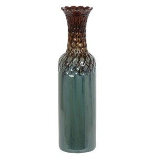 Privilege 18 inch Tall Green Ceramic Vase