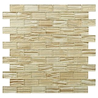 Somertile Arbor Subway Cream 12.25x12.25 inch Glass Mosaic Tiles (pack Of 10)