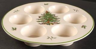 Spode Christmas Tree Green Trim Cupcake/Muffin Tray (Holds 6), Fine China Dinner