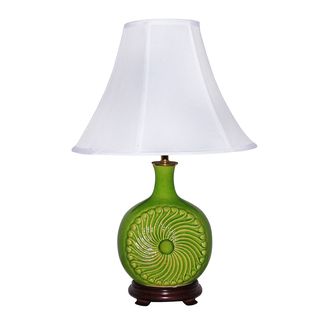 Ceramic Apple Green Spiral Table Lamp