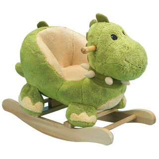 Charm Company Dewey Rocking Dinosaur (Multi colorDimensions 19.5 inches long x 15 inches wide x 26.3 inches highWeight 13 poundsWeight capacity 100 poundsRecommended age 18 months and upTwo (2) wooden pegs for easy grip )