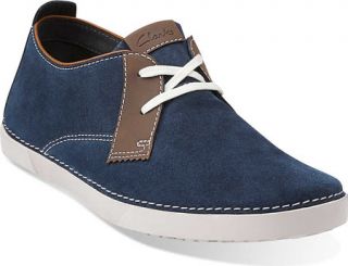 Mens Clarks Neelix Vibe   Navy Suede Lace Up Shoes